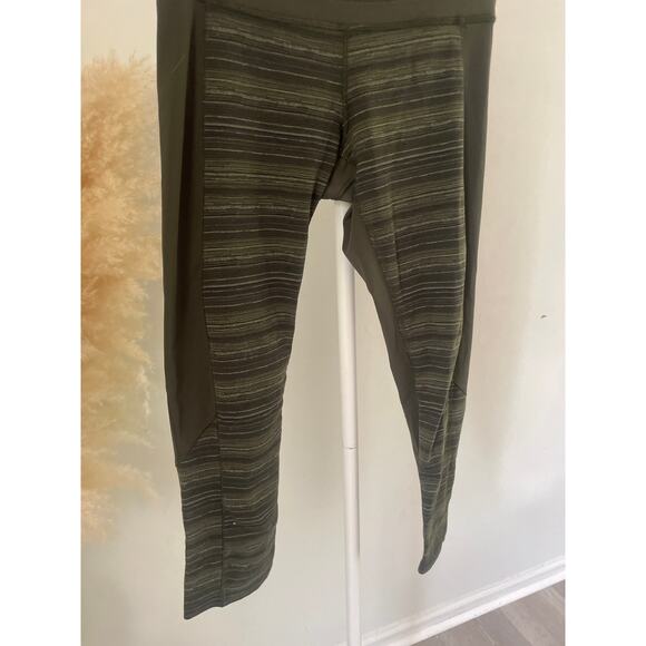 Lululemon Give Me Qi Crop Leggings Green Stripe Size 6 - Picture 7 of 11